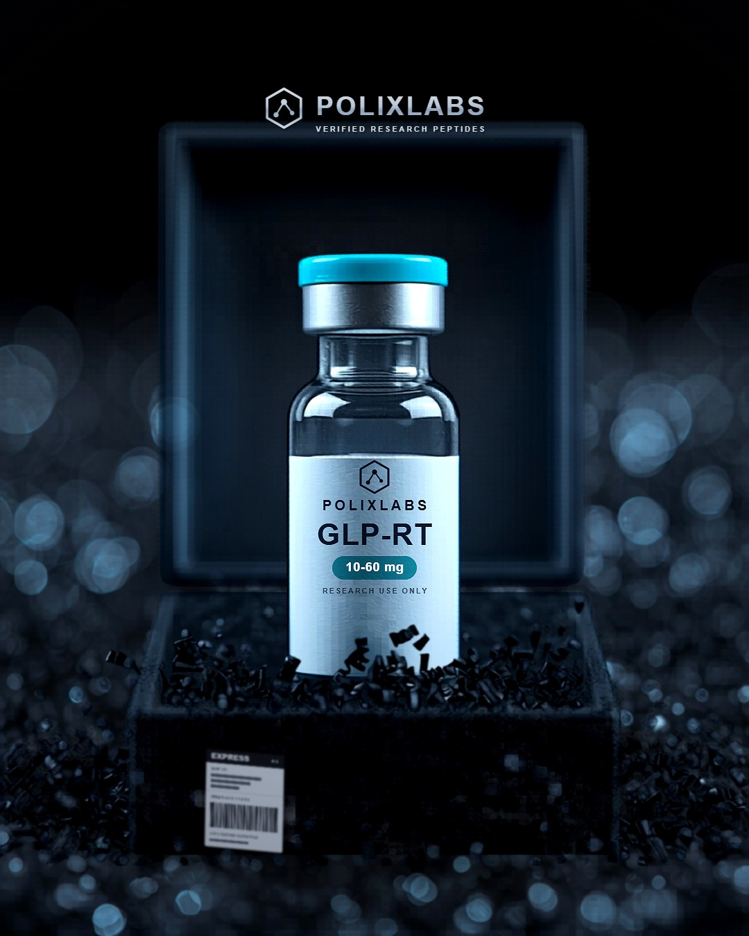 PolixLabs research vial, tracked packaging